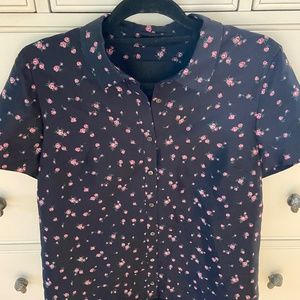 J. Crew Collection Silk Rosebud Print Shirt
